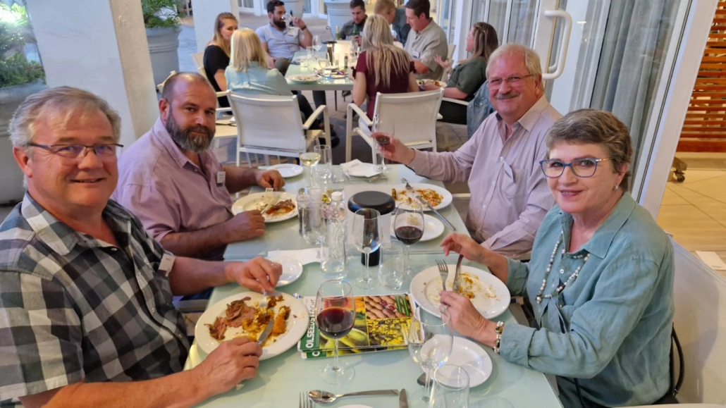 Prof André Jooste, Machiel Jacobsz (Farmwise), Andries Theron (OPOT) and Karin Theron. Prof André Jooste, Machiel Jacobsz (Farmwise), Andries Theron (OPOT) and Karin Theron.